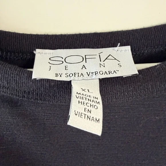 Sofia Jeans by Sofia Vergara Charcoal Gray Relaxed Tee XL Short Sleeve NWT - Picture 4 of 6